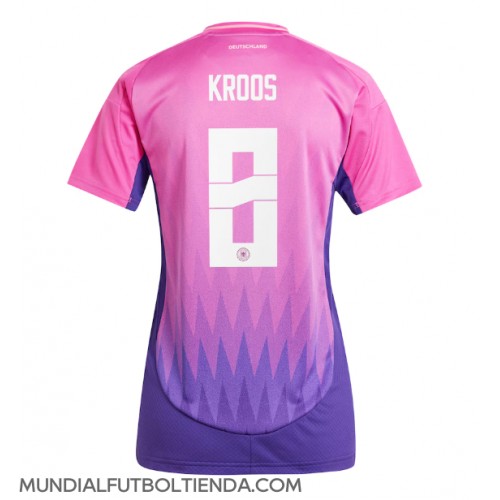 Camiseta Alemania Toni Kroos #8 Segunda Equipación Replica Eurocopa 2024 para mujer mangas cortas